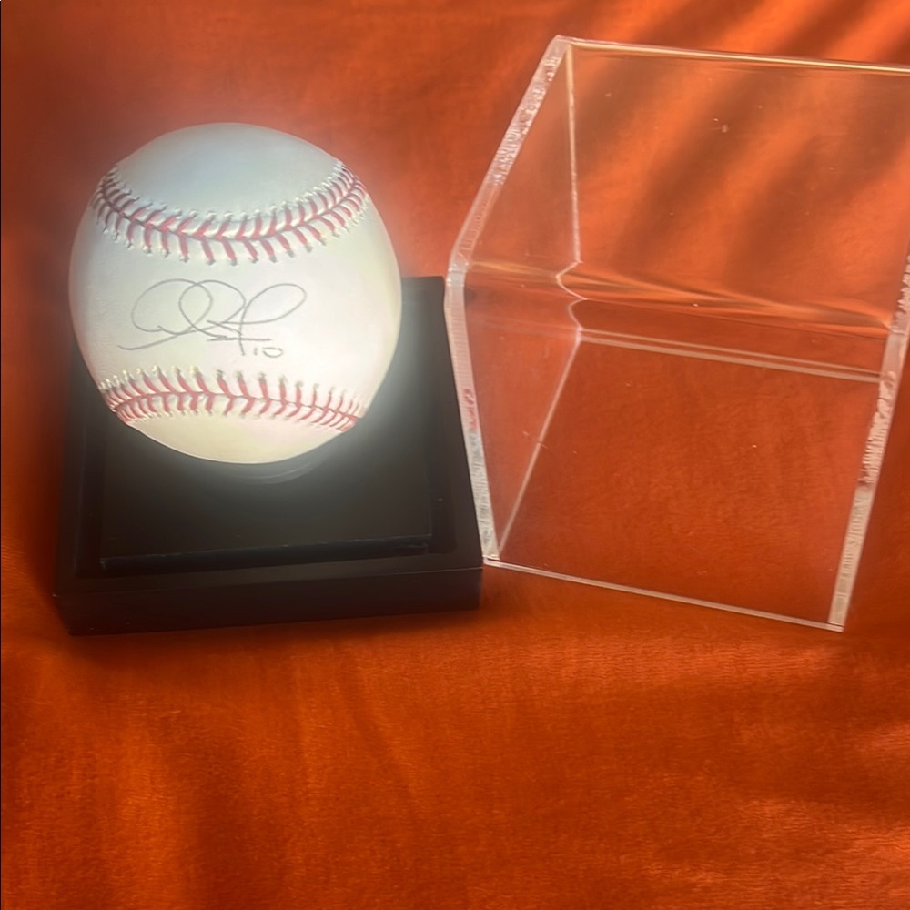 Adam Jones #10 Signed Baseball with Display Case.